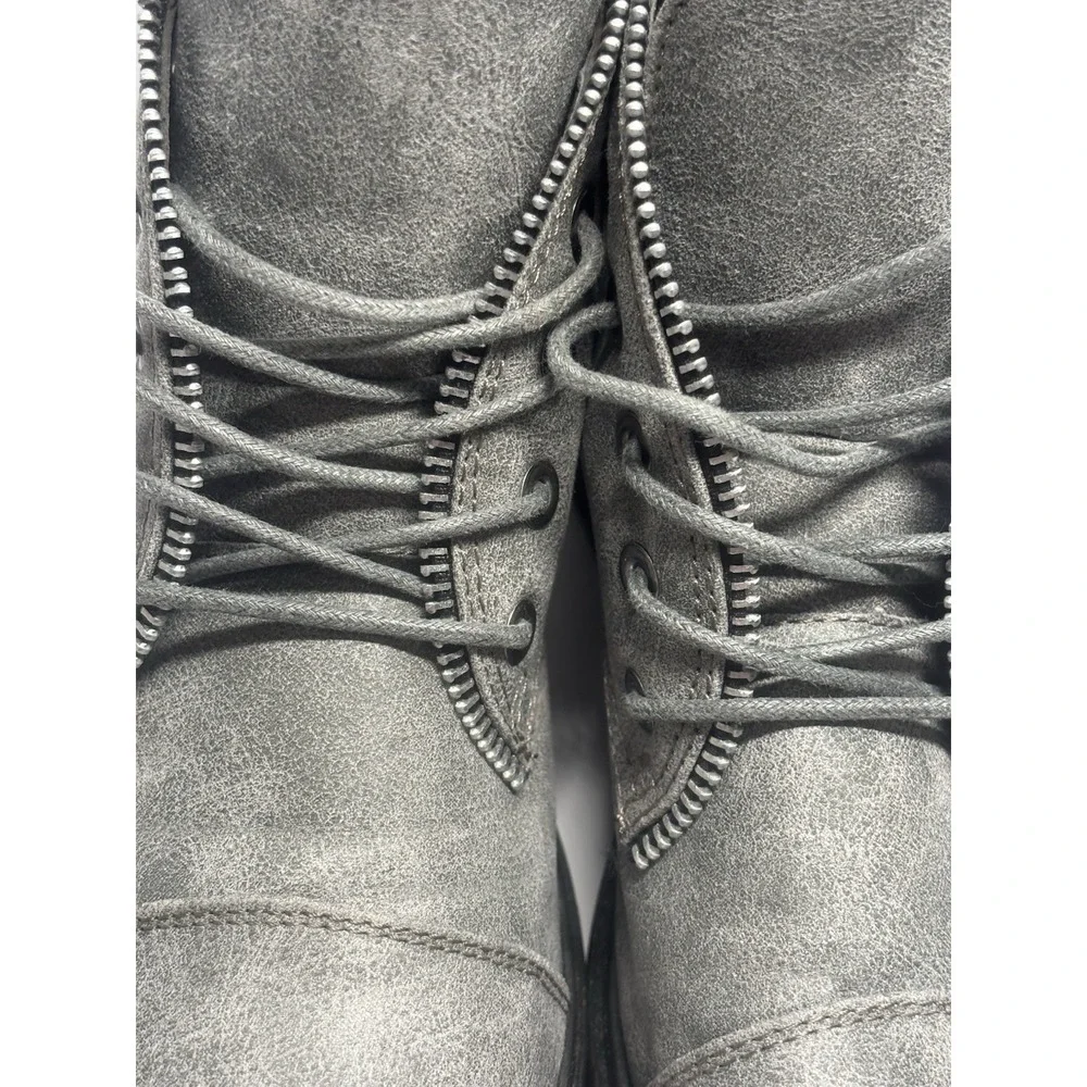 Qupid Bootie Women's Gray Zip‎ Grunge Boots Size 6.5